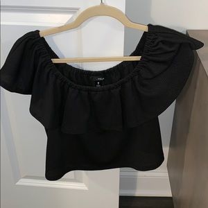 aqua brand off the shoulder crop top